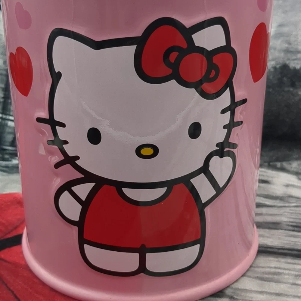 Hello Kitty Pink and Red Heart Design Cookie Jar